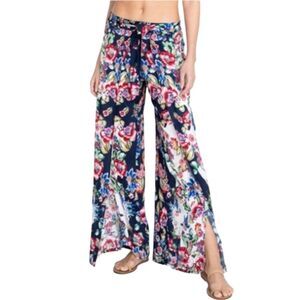 JOHNNY Was Maya Floral Wrap Wide Leg Pants Sz. Medium NWT